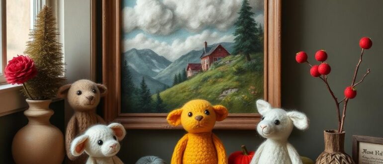 Валяние из шерсти игрушки и картины