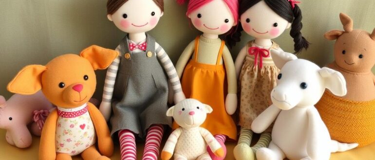 Шитье игрушек текстильные куклы и звери